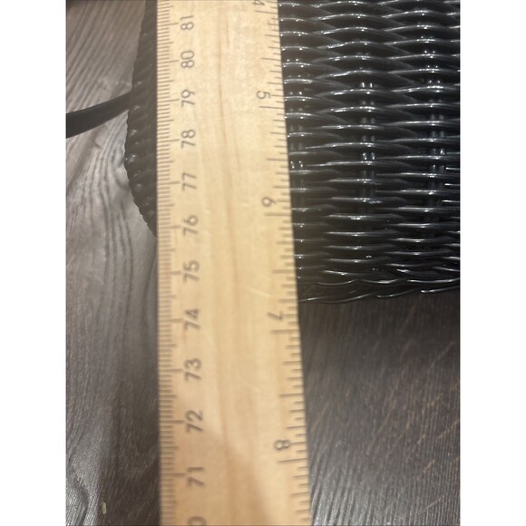 VTG Magid British Hong Kong Woven Wicker Like Basket Purse Handbag Black Gold - Picture 8 of 9